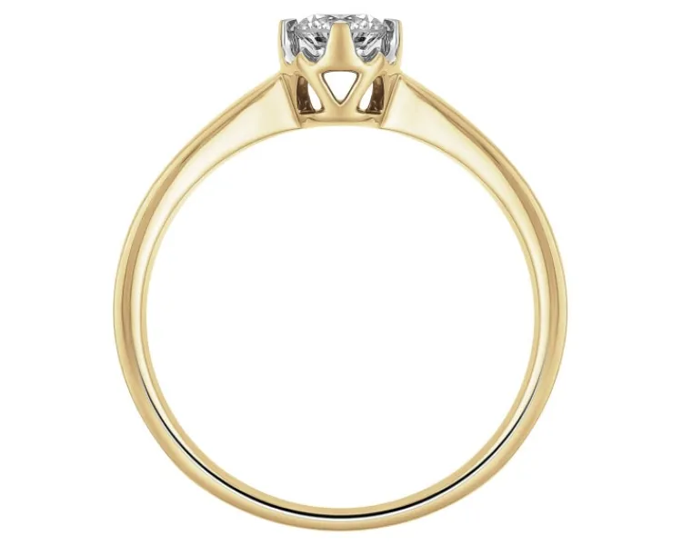 Apart Pierścionek z żółtego złota z brylantem - 0,18 ct - próba 750