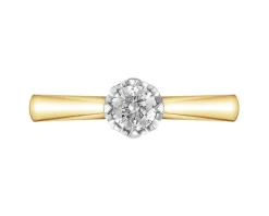 Apart Pierścionek z żółtego złota z brylantem - 0,18 ct - próba 750