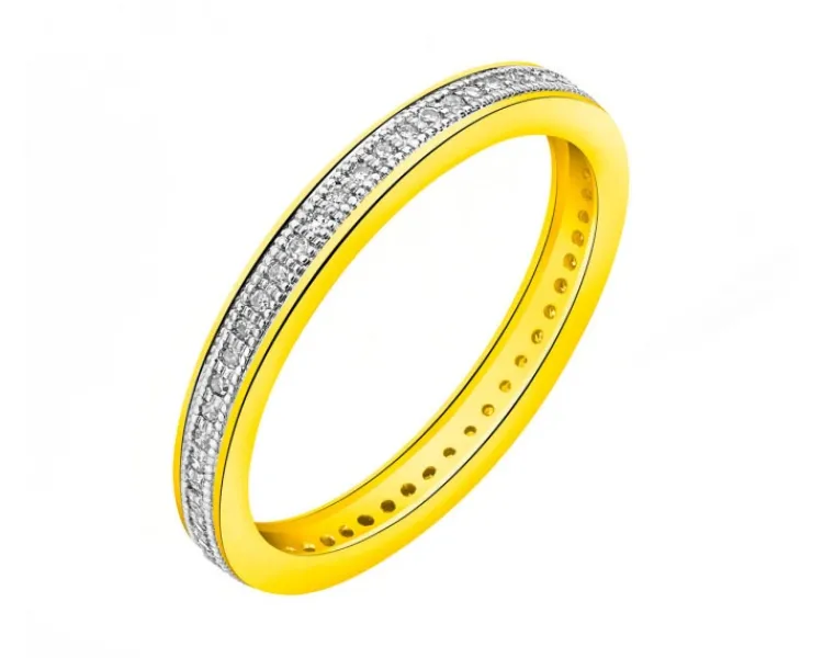 Best Apart Pierścionek z żółtego złota z diamentami - Eternity - 0,15 ct - próba 585
