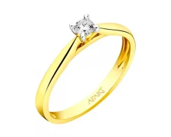 Apart Pierścionek z żółtego złota z brylantem - 0,08 ct - próba 585