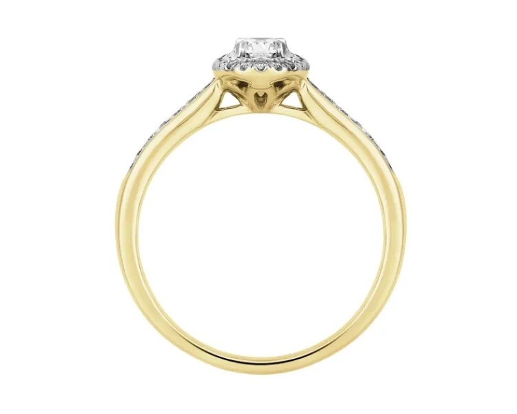 Apart Pierścionek z żółtego złota z diamentami - 0,33 ct - próba 585< Pierścionki