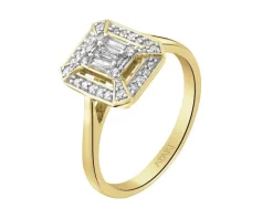 Apart Pierścionek z żółtego złota z diamentami - 0,24 ct - próba 585< Pierścionki