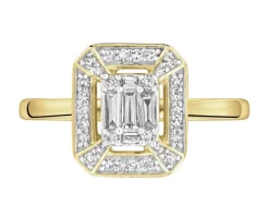 Apart Pierścionek z żółtego złota z diamentami - 0,24 ct - próba 585< Pierścionki