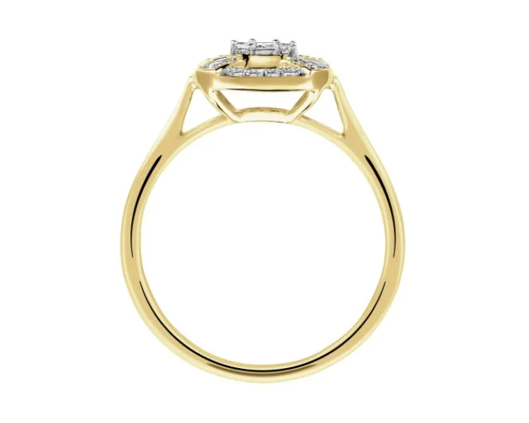 Apart Pierścionek z żółtego złota z diamentami - 0,24 ct - próba 585< Pierścionki