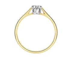Apart Pierścionek z żółtego złota z brylantem - 0,10 ct - próba 585< Pierścionki