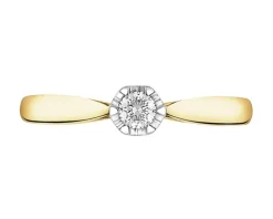 Apart Pierścionek z żółtego złota z brylantem - 0,10 ct - próba 585< Pierścionki