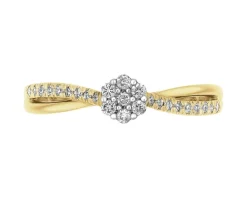 Apart Pierścionek z żółtego złota z diamentami - 0,15 ct - próba 585< Wszystkie