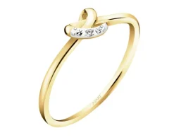 Apart Pierścionek z żółtego złota z diamentem - 0,004 ct - próba 375< Pierścionki