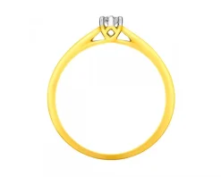 Apart Pierścionek z żółtego złota z brylantem - 0,08 ct - próba 750< Pierścionki