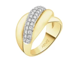 Outlet Apart Pierścionek z żółtego złota z brylantami - 0,60 ct - próba 585