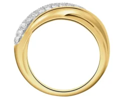 Outlet Apart Pierścionek z żółtego złota z brylantami - 0,60 ct - próba 585
