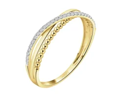 Hot Apart Pierścionek z żółtego złota z diamentami - 0,08 ct - próba 585