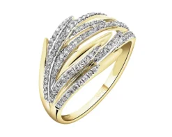 Online Apart Pierścionek z żółtego złota z diamentami - 0,25 ct - próba 585