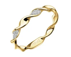 Apart Pierścionek z żółtego złota z diamentami - 0,04 ct - próba 375< Pierścionki