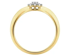Outlet Apart Pierścionek z żółtego złota z brylantami - 0,10 ct - próba 585
