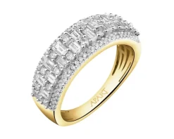 Outlet Apart Pierścionek z żółtego złota z diamentami - 0,98 ct - próba 585