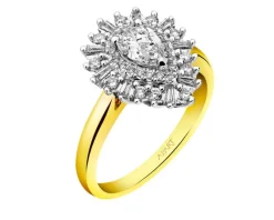 Hot Apart Pierścionek z żółtego złota z diamentami - SI1/G - 0,85 ct - próba 585