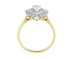 Hot Apart Pierścionek z żółtego złota z diamentami - SI1/G - 0,85 ct - próba 585