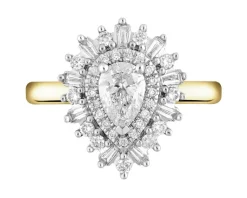 Hot Apart Pierścionek z żółtego złota z diamentami - SI1/G - 0,85 ct - próba 585