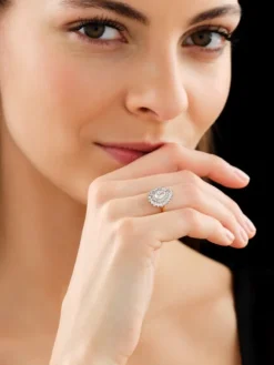 Hot Apart Pierścionek z żółtego złota z diamentami - SI1/G - 0,85 ct - próba 585