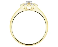Hot Apart Pierścionek z żółtego złota z diamentami - kwiat - 0,05 ct - próba 585