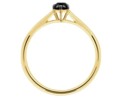 Apart Pierścionek z żółtego złota z czarnym brylantem - 0,25 ct - próba 585