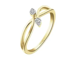 Apart Pierścionek z żółtego złota z diamentami - 0,04 ct - próba 375< Pierścionki