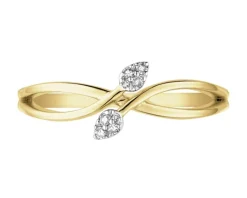 Apart Pierścionek z żółtego złota z diamentami - 0,04 ct - próba 375< Pierścionki