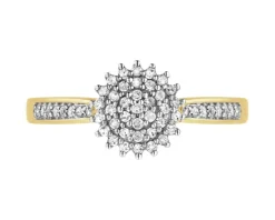Best Apart Pierścionek z żółtego złota z diamentami - 0,15 ct - próba 585