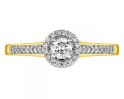 Apart Pierścionek z żółtego złota z brylantami - 0,35 ct - próba 750< Pierścionki