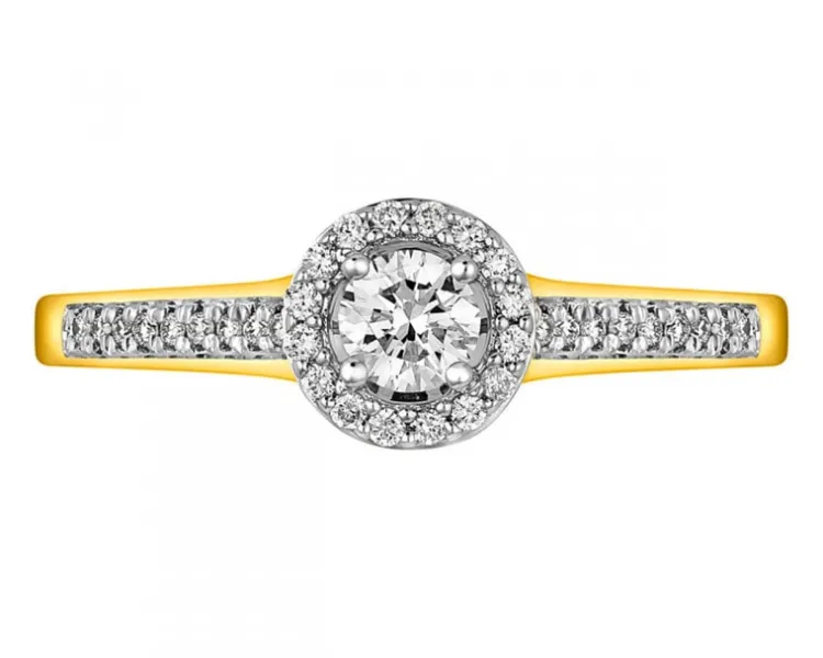 Apart Pierścionek z żółtego złota z brylantami - 0,35 ct - próba 750< Pierścionki