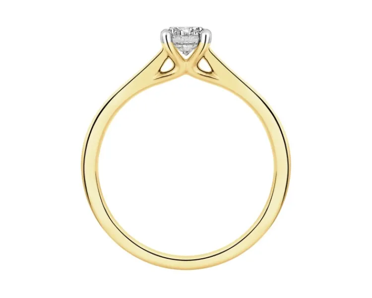 Apart Pierścionek z żółtego złota z brylantem - 0,31 ct - próba 750< Pierścionki