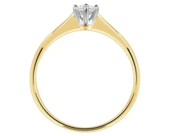 Hot Apart Pierścionek z żółtego złota z brylantem - 0,16 ct - próba 585