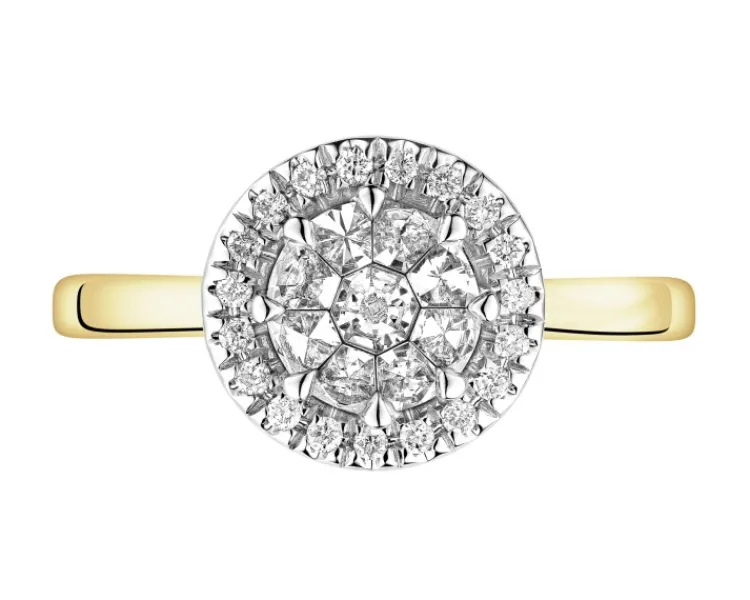 Apart Pierścionek z żółtego złota z diamentami - 0,40 ct - próba 585< Pierścionki