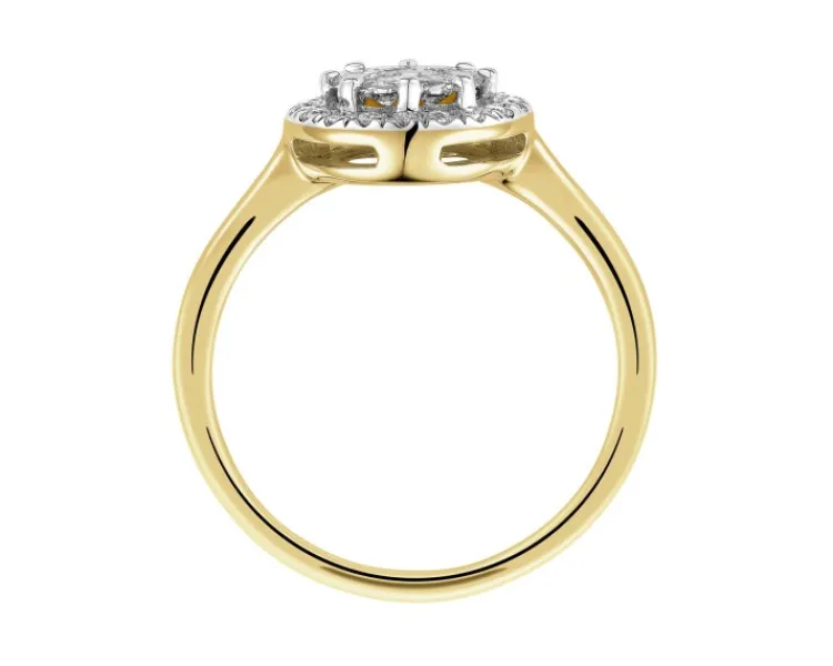 Apart Pierścionek z żółtego złota z diamentami - 0,40 ct - próba 585< Pierścionki
