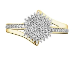 New Apart Pierścionek z żółtego złota z diamentami - 0,24 ct - próba 585