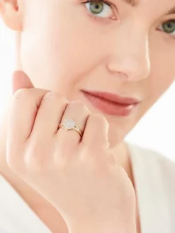 New Apart Pierścionek z żółtego złota z diamentami - 0,24 ct - próba 585