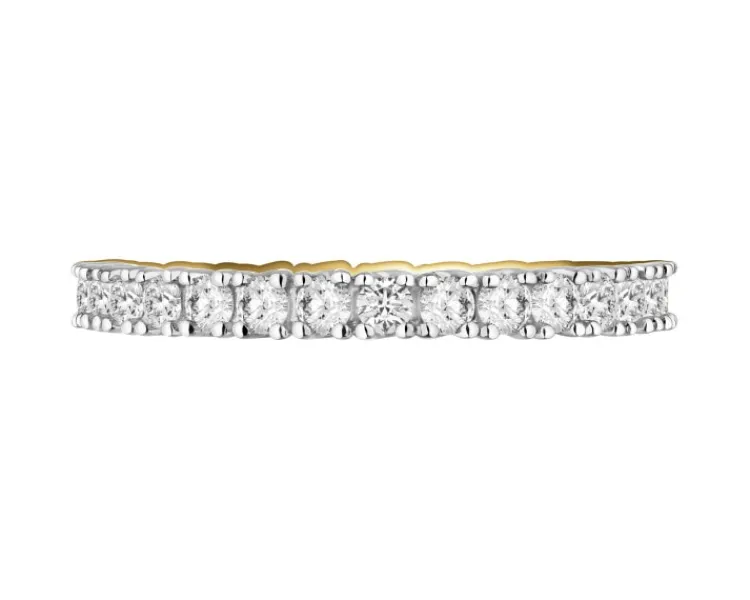 New Apart Pierścionek z żółtego złota z brylantami laboratoryjnymi - Eternity - 0,93 ct - próba 585