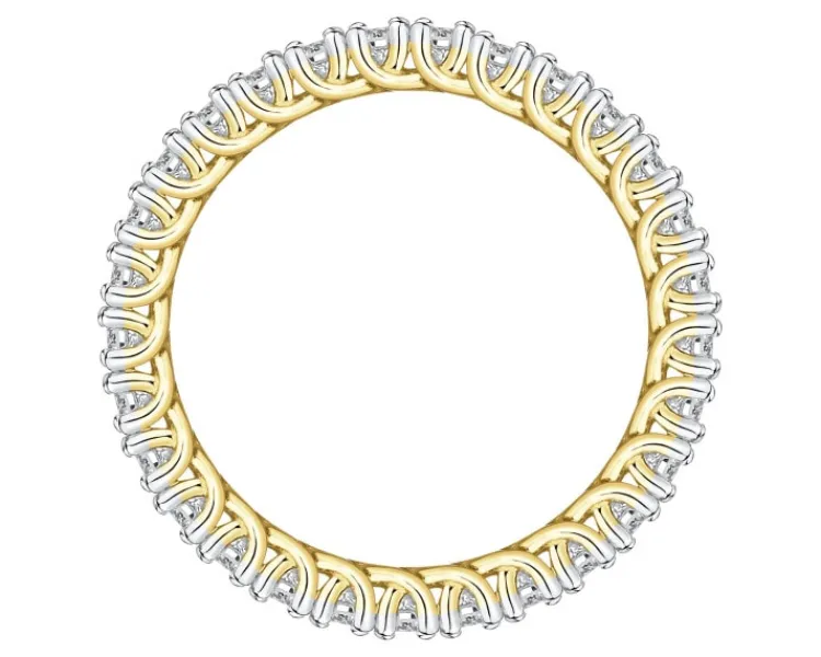 New Apart Pierścionek z żółtego złota z brylantami laboratoryjnymi - Eternity - 0,93 ct - próba 585