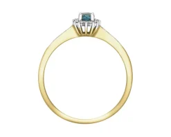 Apart Pierścionek z żółtego złota z diamentami i topazem London Blue - próba 375< Pierścionki