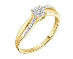 Apart Pierścionek z żółtego złota z diamentami - 0,04 ct - próba 375< Pierścionki