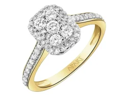 Online Apart Pierścionek z żółtego złota z diamentami - 0,50 ct - próba 585