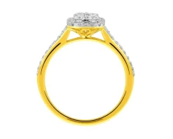 Online Apart Pierścionek z żółtego złota z diamentami - 0,50 ct - próba 585