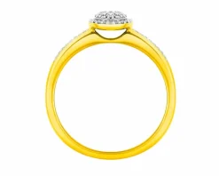 Discount Apart Pierścionek z żółtego złota z diamentami - 0,16 ct - próba 585