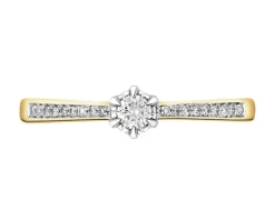 New Apart Pierścionek z żółtego złota z brylantami - 0,12 ct - próba 585