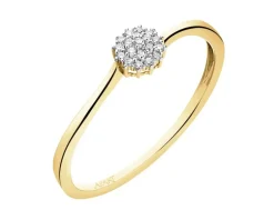 Apart Pierścionek z żółtego złota z diamentami - 0,03 ct - próba 375< Pierścionki