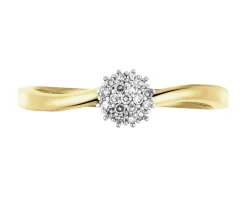 Apart Pierścionek z żółtego złota z diamentami - 0,03 ct - próba 375< Pierścionki