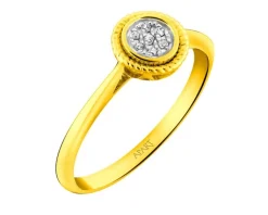 Apart Pierścionek z żółtego złota z diamentami - 0,02 ct - próba 585< Pierścionki