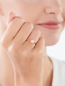 Apart Pierścionek z żółtego złota z diamentami - 0,02 ct - próba 585< Pierścionki