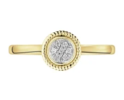 Apart Pierścionek z żółtego złota z diamentami - 0,02 ct - próba 585< Pierścionki